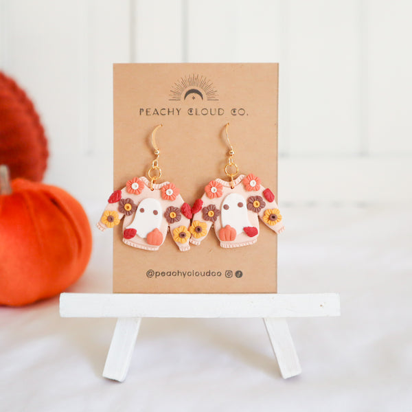 Floral Ghost Sweater Earrings