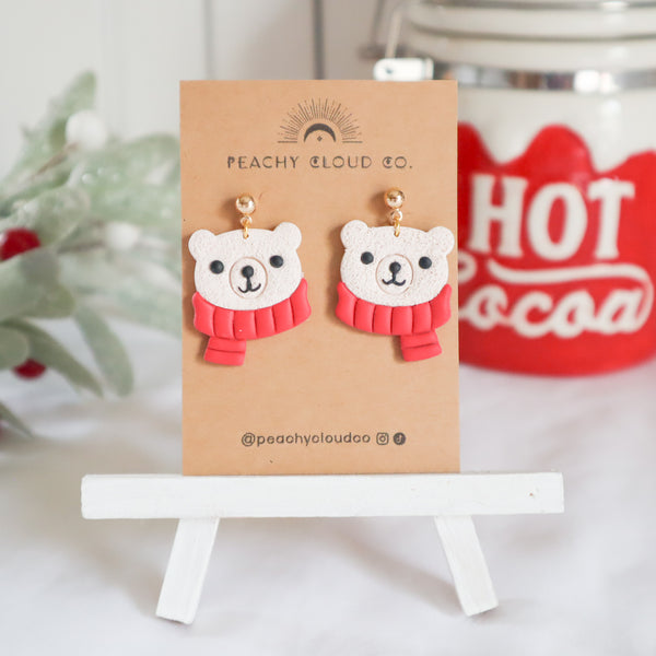 Bear with Scarf Earrings