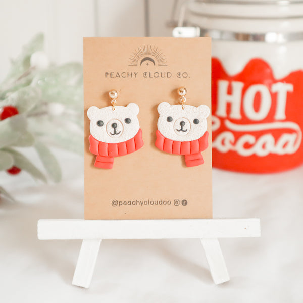 Bear with Scarf Earrings