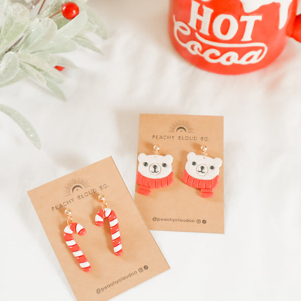 Bear with Scarf Earrings