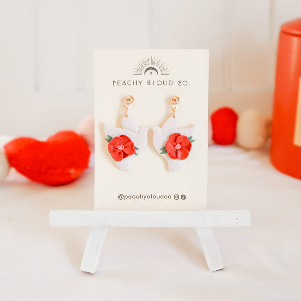 Floral Dove Earrings