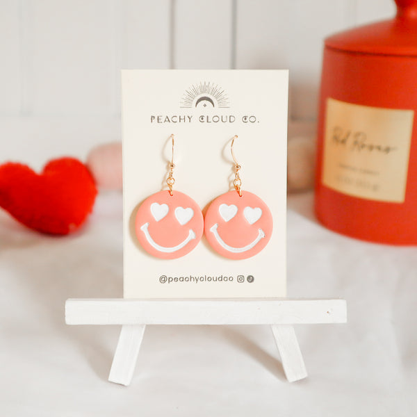 Heart Eye Smiley Earrings