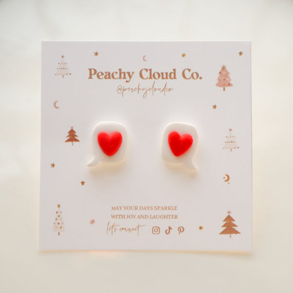 Love Speech Bubble Studs
