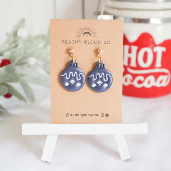 Blue Shimmer Ornament Earrings