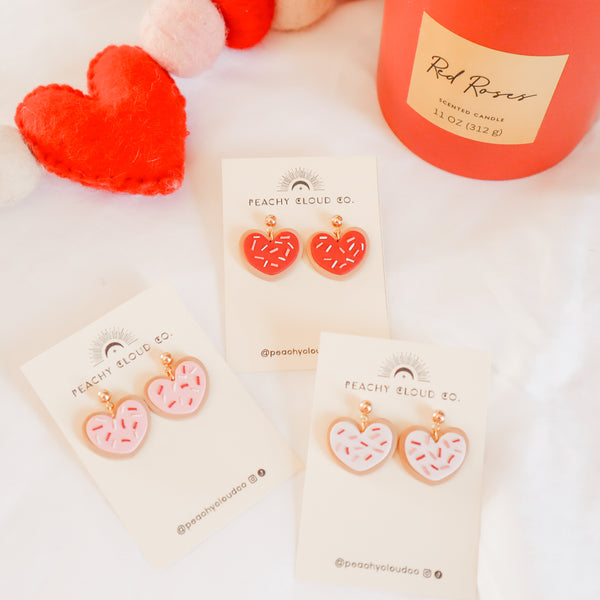 Heart Sugar Cookie Earrings