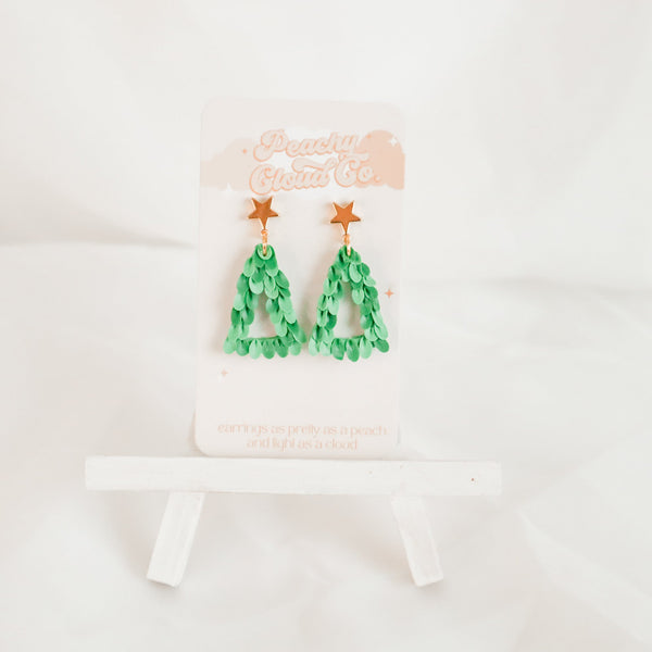 Christmas Tree Dangle Earrings