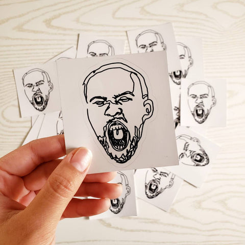 Mac Miller continuous line art vinyl stickers glossy finish
