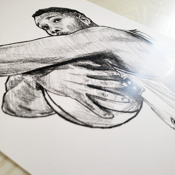 Tim Duncan Pencil Portrait Illustration Spurs 11x14 Digital Prints