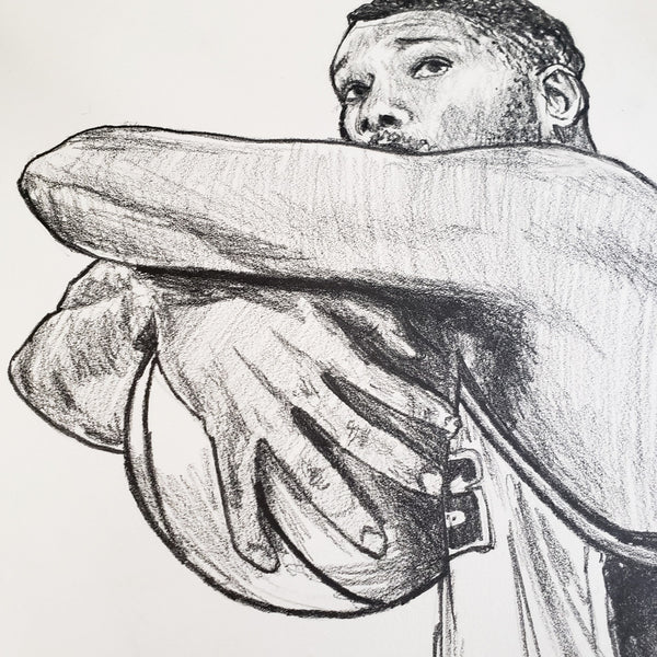 Tim Duncan Original Drawing Pencil Portrait Graphite 11x14 Spurs